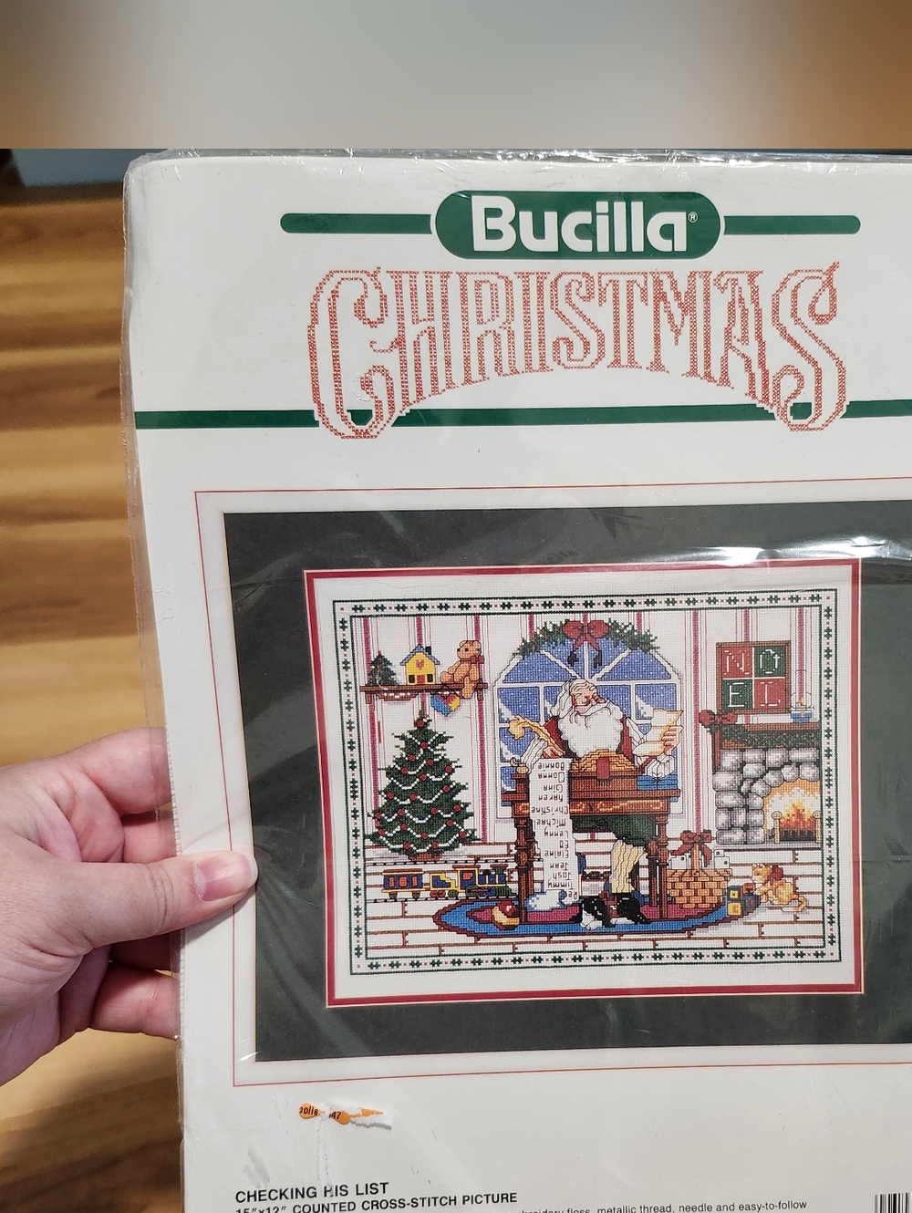 Bucilla Checking His List Counted Cross Stitch Kit 82851 Vintage New Sealed